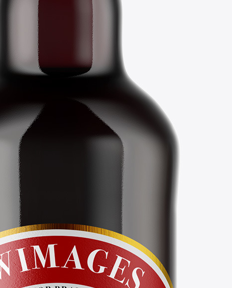 Amber Glass Bottle With Red Ale Mockup PSD #4