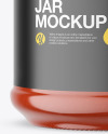 Clear Glass Jar with Tomato Sauce Mockup