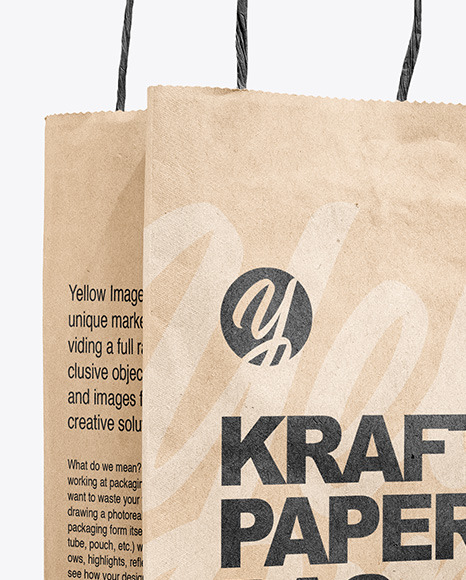 Download Kraft Paper Bag Mockup In Bag Sack Mockups On Yellow Images Object Mockups