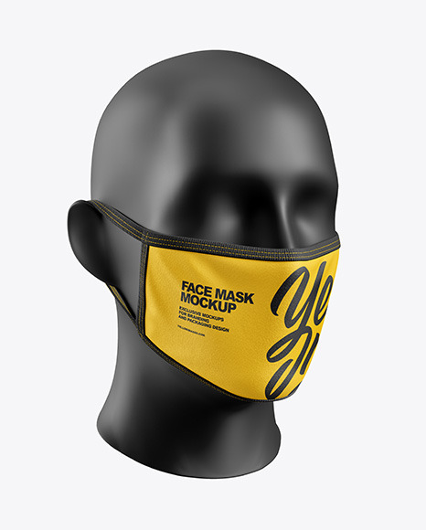 Download Face Mask Mockup In Apparel Mockups On Yellow Images Object Mockups PSD Mockup Templates