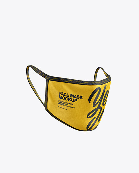 Download Face Mask Mockup in Apparel Mockups on Yellow Images ...