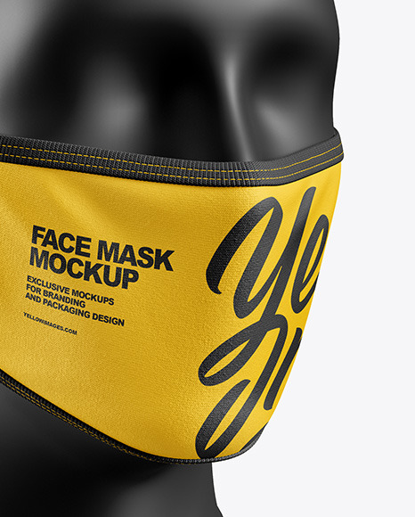 Download Free Face Mask Mockup In Apparel Mockups On Yellow Images Object Mockups PSD Mockups