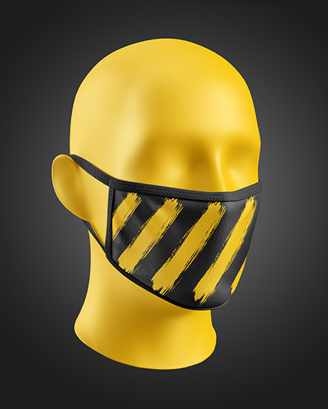 Face Mask Mockup In Apparel Mockups On Yellow Images Object Mockups