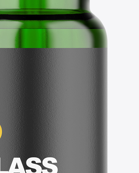 Green Glass Dropper Bottle Mockup PSD #1