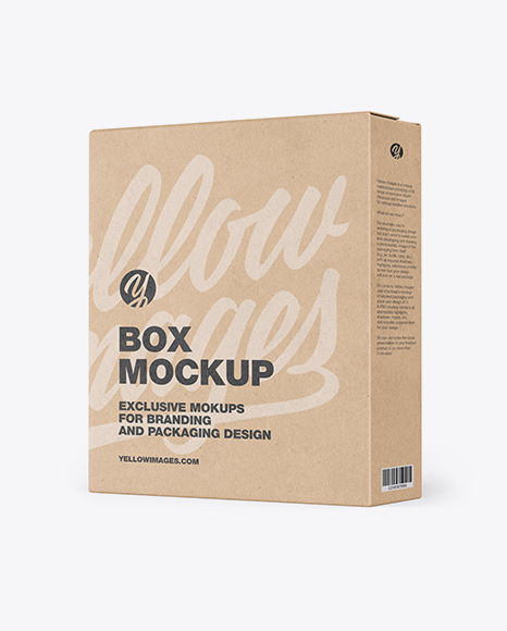 Kraft Box Mockup In Box Mockups On Yellow Images Object Mockups