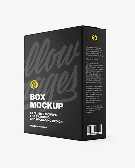 Textured Paper Box Mockup In Box Mockups On Yellow Images Object Mockups