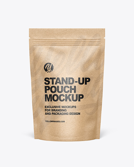 Download Kraft Paper Stand Up Pouch Mockup Yellow Author Yellowimages Mockups