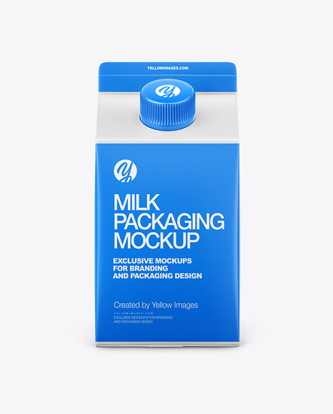 Download Carton Dairy Packaging Mockup Front View In Box Mockups On Yellow Images Object Mockups Yellowimages Mockups