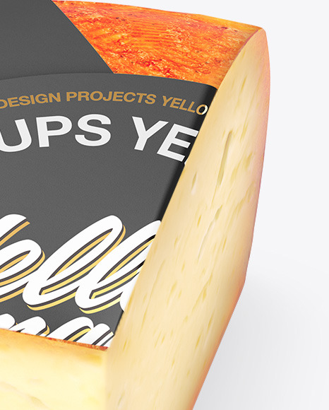 Download Quarter Of Red Cheese Mockup In Packaging Mockups On Yellow Images Object Mockups PSD Mockup Templates