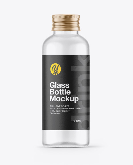 Download Clear Glass Bottle Mockup In Bottle Mockups On Yellow Images Object Mockups PSD Mockup Templates