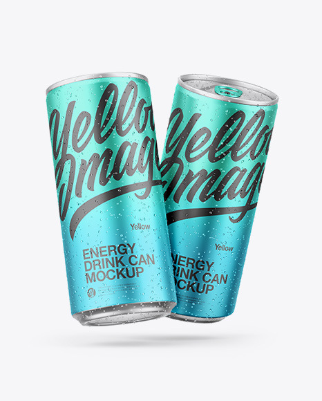Two Matte Metallic Cans Mockup