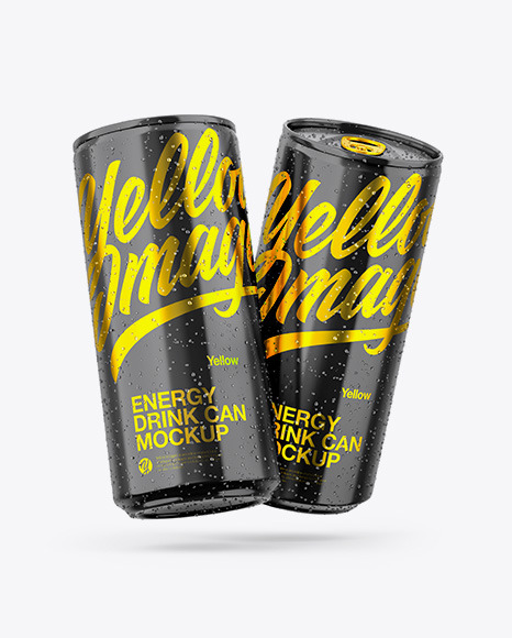 Two Glossy Cans Mockup PSD #1