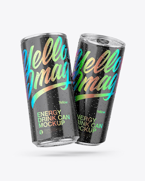 Two Metallic Cans W  Glossy Finish Mockup PSD #2