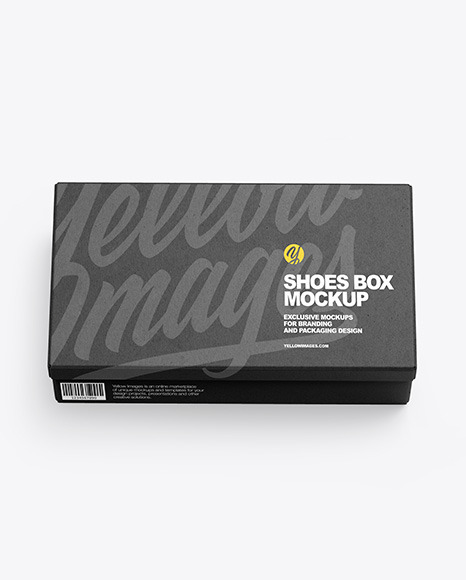 Download Kraft Shoes Box Mockup In Box Mockups On Yellow Images Object Mockups PSD Mockup Templates