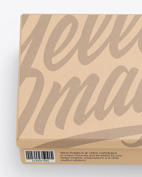 Download Kraft Shoes Box Mockup In Box Mockups On Yellow Images Object Mockups PSD Mockup Templates