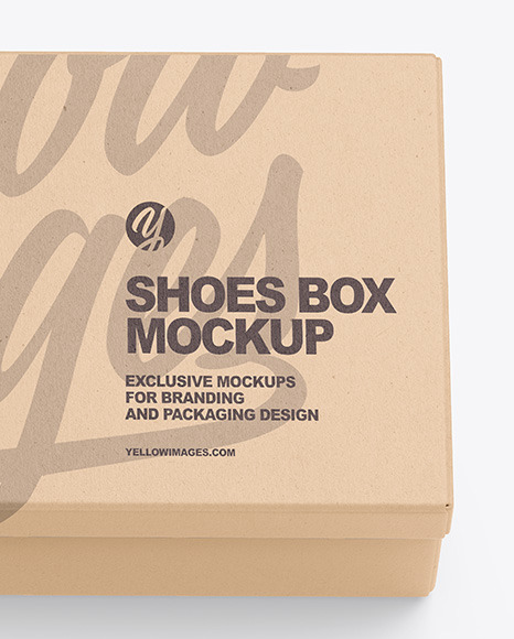 Download Kraft Shoes Box Mockup In Box Mockups On Yellow Images Object Mockups Yellowimages Mockups