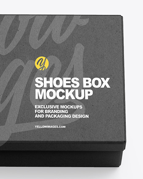 Kraft Shoes Box Mockup In Box Mockups On Yellow Images Object Mockups