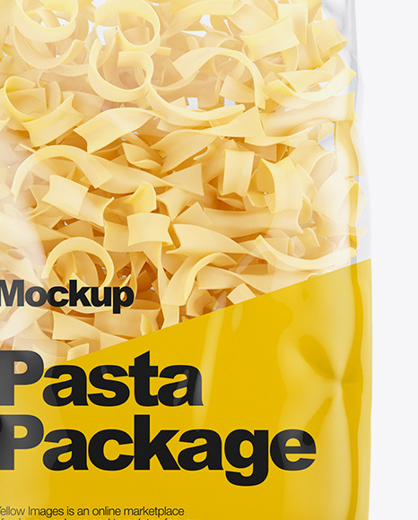 Download Tagliatelle Pasta Mockup Front View In Bag Sack Mockups On Yellow Images Object Mockups PSD Mockup Templates