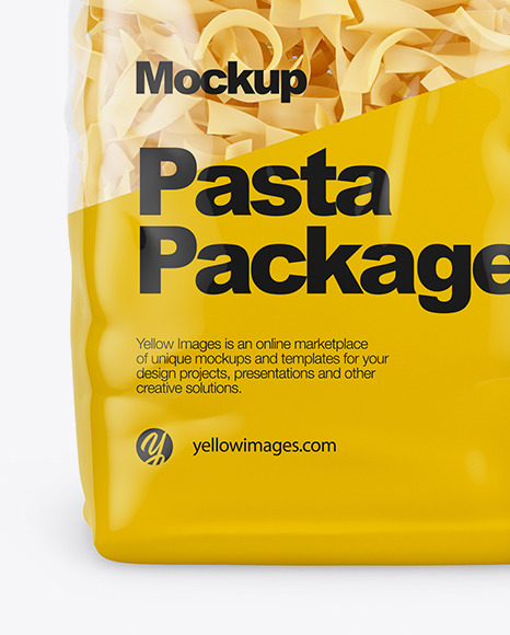 Download Tagliatelle Pasta Mockup Front View In Bag Sack Mockups On Yellow Images Object Mockups Yellowimages Mockups