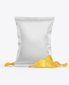 Glossy Snack Package w/ Chips Mockup