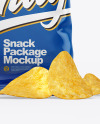 Glossy Snack Package w/ Chips Mockup