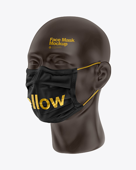 Download Face Mask Mockup in Apparel Mockups on Yellow Images Object Mockups