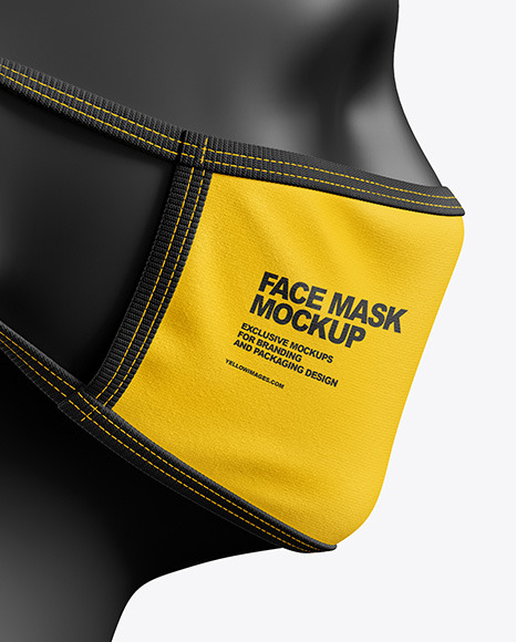 Face Mask Mockup In Apparel Mockups On Yellow Images Object Mockups