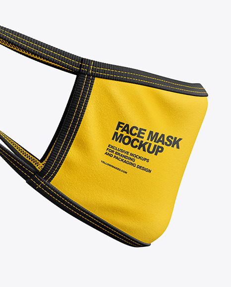 Face Mask Mockup In Apparel Mockups On Yellow Images Object Mockups