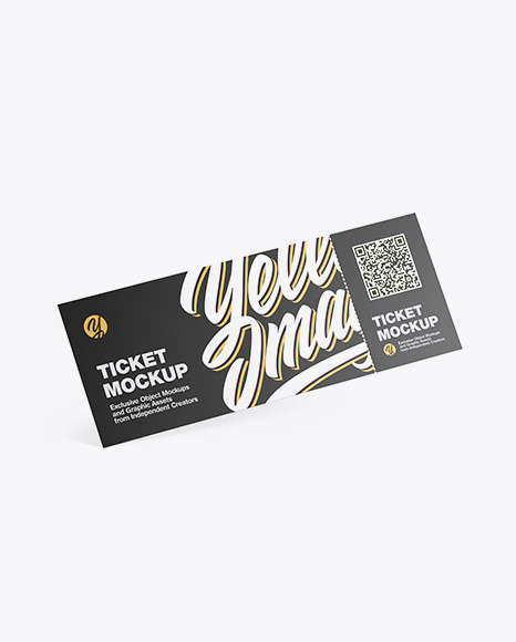 Ticket Mockup In Stationery Mockups On Yellow Images Object Mockups