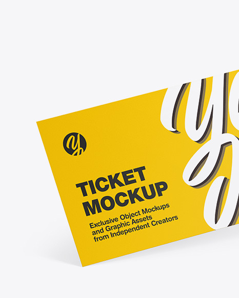 Ticket Mockup In Stationery Mockups On Yellow Images Object Mockups