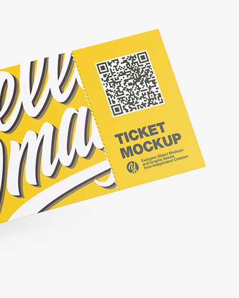 Ticket Mockup In Stationery Mockups On Yellow Images Object Mockups