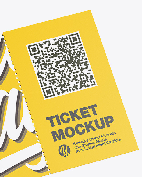 Ticket Mockup In Stationery Mockups On Yellow Images Object Mockups