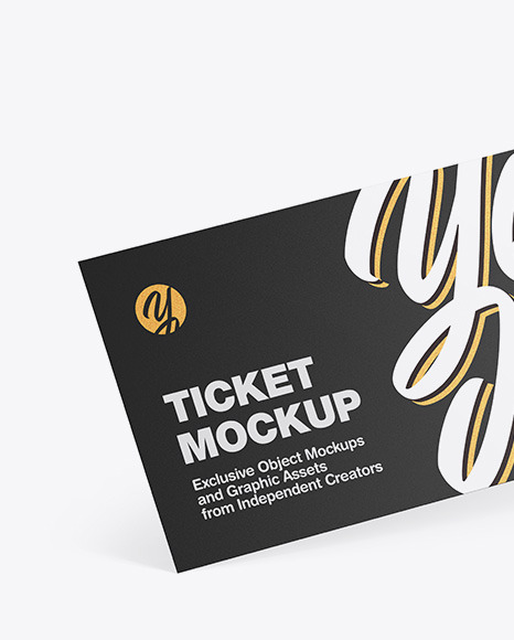 Download Ticket Mockup In Stationery Mockups On Yellow Images Object Mockups