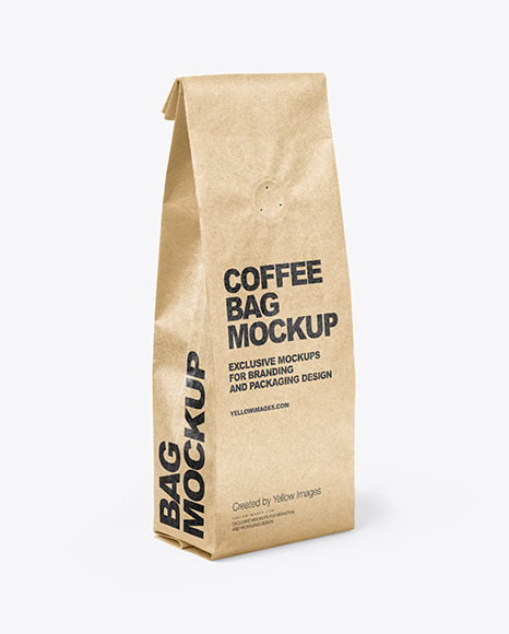 Download Kraft Coffee Bag Mockup In Bag Sack Mockups On Yellow Images Object Mockups PSD Mockup Templates