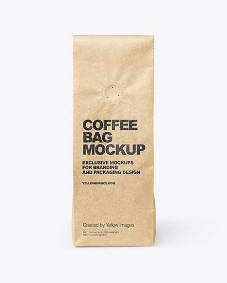 Download Kraft Coffee Bag Mockup In Bag Sack Mockups On Yellow Images Object Mockups Yellowimages Mockups