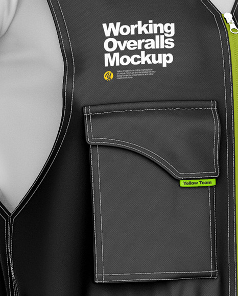 Download Working Overalls Mockup - Front Half Side View in Apparel ...