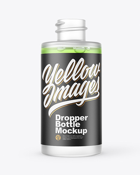 Download Frosted Glass Dropper Bottle Mockup in Bottle Mockups on Yellow Images Object Mockups