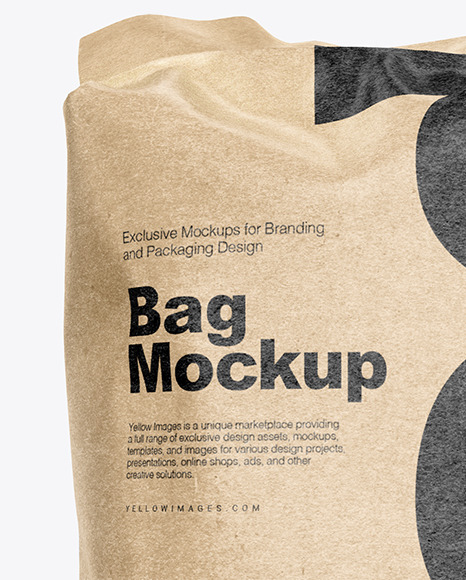 Kraft Coffee Bag Mockup In Bag Sack Mockups On Yellow Images Object Mockups