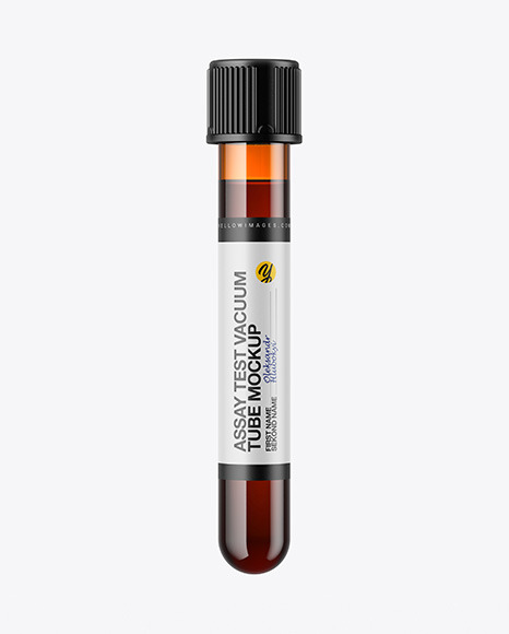 Download Amber Test Vacuum Tube Mockup In Tube Mockups On Yellow Images Object Mockups PSD Mockup Templates