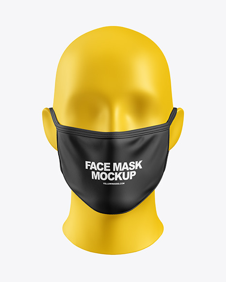 Download Face Mask Mockup in Apparel Mockups on Yellow Images ...