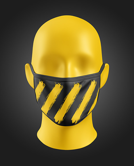 Face Mask Mockup In Apparel Mockups On Yellow Images Object Mockups