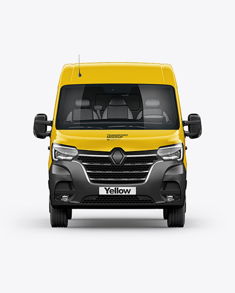 Download Panel Van Mockup - Front View in Vehicle Mockups on Yellow Images Object Mockups