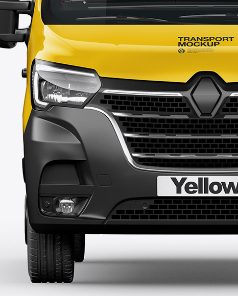 Download Panel Van Mockup - Front View in Vehicle Mockups on Yellow Images Object Mockups