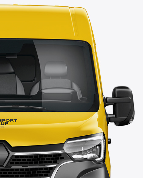 Download Panel Van Mockup - Front View in Vehicle Mockups on Yellow Images Object Mockups