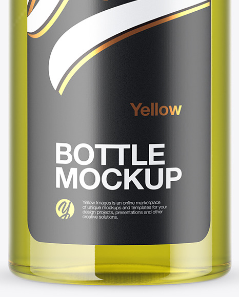 Clear Plastic Bottle with Oil Mockup PSD #1