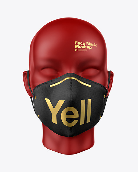 Download Face Mask With Nose Grip Mockup In Apparel Mockups On Yellow Images Object Mockups