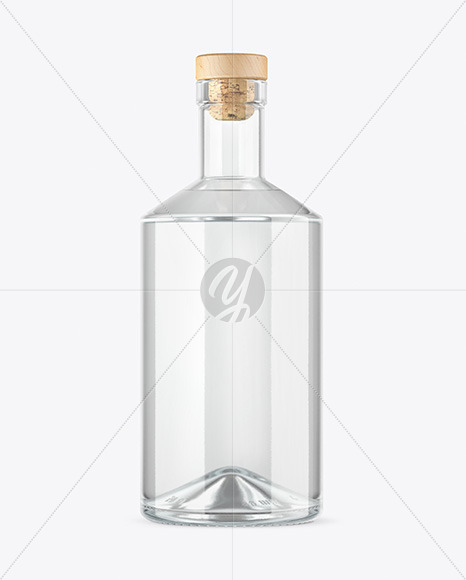 Frosted Glass Gin Bottle With Tube Mockup In Bottle Mockups On Yellow Images Object Mockups