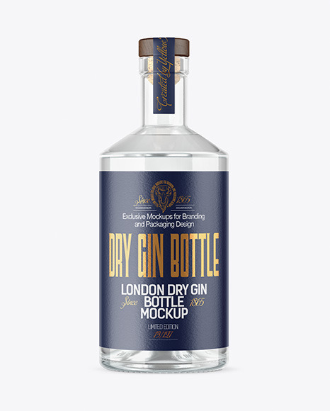 Download Clear Glass Gin Bottle Mockup In Bottle Mockups On Yellow Images Object Mockups PSD Mockup Templates