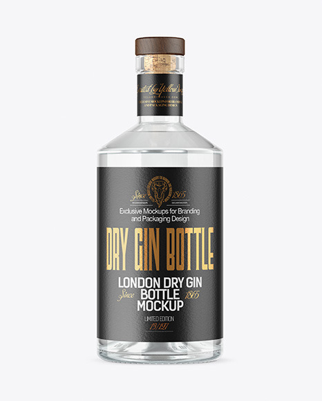 Download Clear Glass Gin Bottle Mockup In Bottle Mockups On Yellow Images Object Mockups PSD Mockup Templates