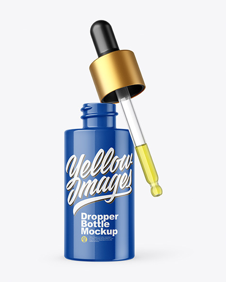 Download Glossy Dropper Bottle Mockup - Glossy Dropper Bottle Mockup In Bottle Mockups On Yellow Images